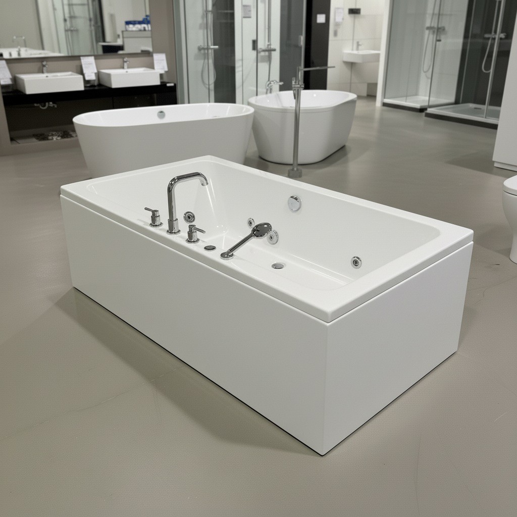 Trieste Flat Acrylic Freestanding Bathtub Made in Turkey